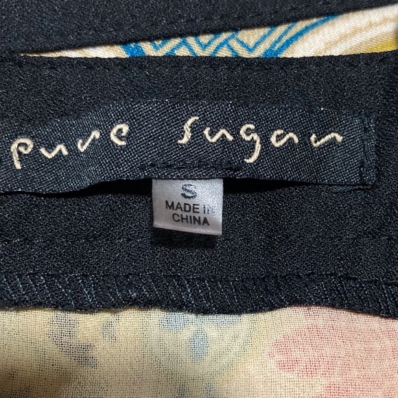 pure sugar Mini Dress with Black Lace Waistline | Vibrant Medallion Print - Picture 5 of 15